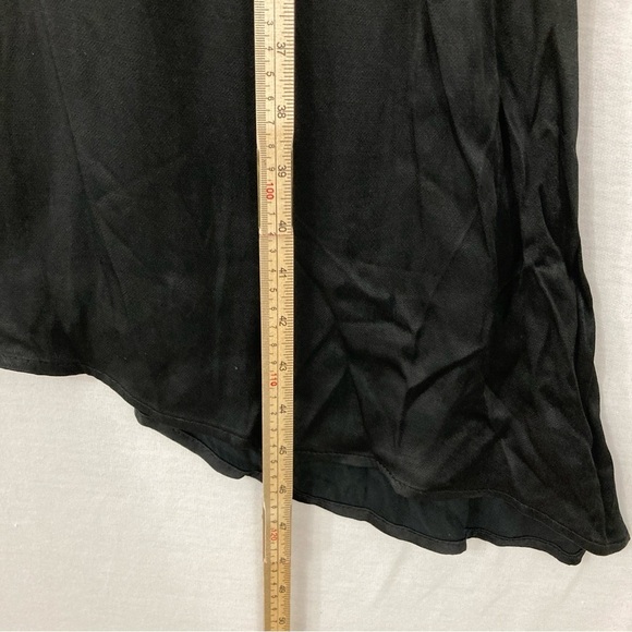 New Mossimo Black Asymmetric Hem Satin Flowy Y2K Dress Size Small - Picture 6 of 11